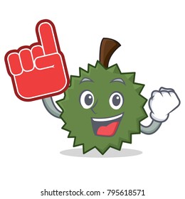 Foam finger Durian mascot cartoon style