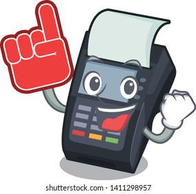 Foam finger EDC machine on the character cardboard