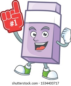 Foam finger eraser cartoon isolated on white background.
