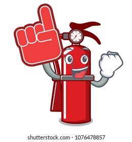 Foam finger fire extinguisher mascot cartoon
