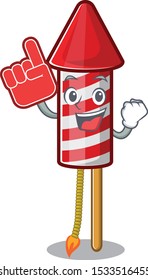 Foam finger fireworks rocket on in the cartoon