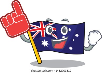 Foam finger flag australia isolated in the mascot