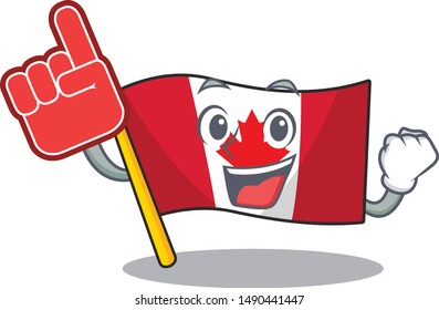 Foam finger flag canadian with in the character