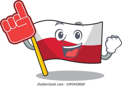 Foam finger flag poland in the cartoon shape