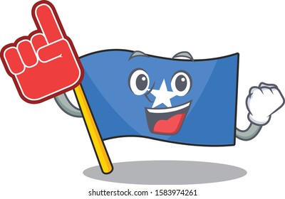 Foam finger flag somalia on mascot cartoon style