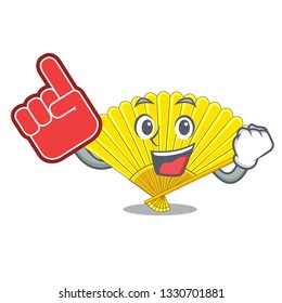 Foam finger folding fan isolated with the cartoon