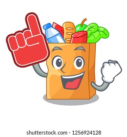 Foam finger food bag foil or paper cartoon