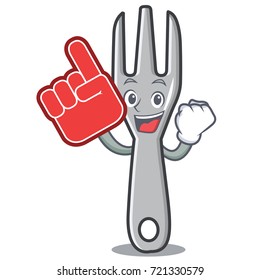 Foam finger fork character cartoon style