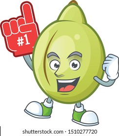Foam finger fresh gubinge cartoon character mascot style.