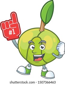 Foam finger fruit elephant apple cartoon mascot style