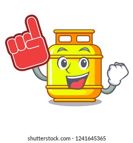 Foam finger gas tank cylinder Isolated on mascot