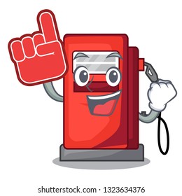 Foam finger gosoline pump front the cartoon house