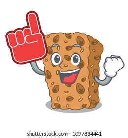 Foam finger granola bar mascot cartoon Foam finger granola bar mascot cartoon