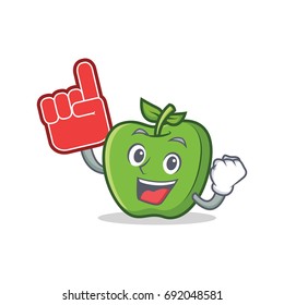 Foam finger green apple character cartoon