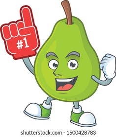 Foam finger green guava cartoon character for dessert healthy