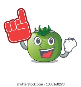 Foam finger green tomato in shape of mascot