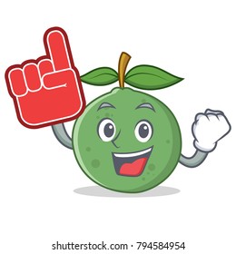 Foam finger guava mascot cartoon style