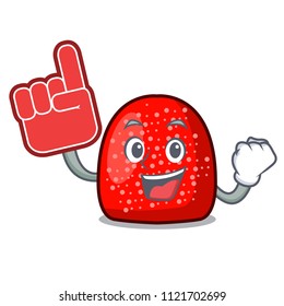 Foam finger gumdrop mascot cartoon style