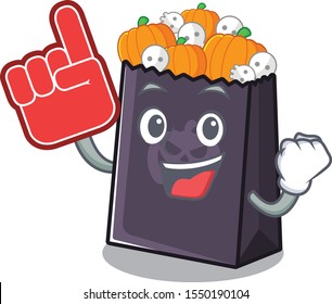 Foam finger halloween bag with the mascot shape