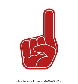 foam finger hand american sport game support vector  isolated and flat illustration