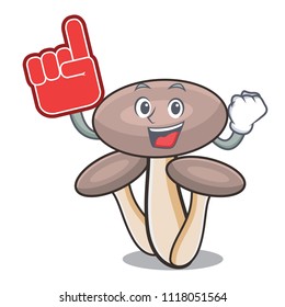 Foam finger honey agaric mushroom mascot cartoon