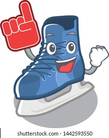 Foam finger ice skate on a cartoon chair