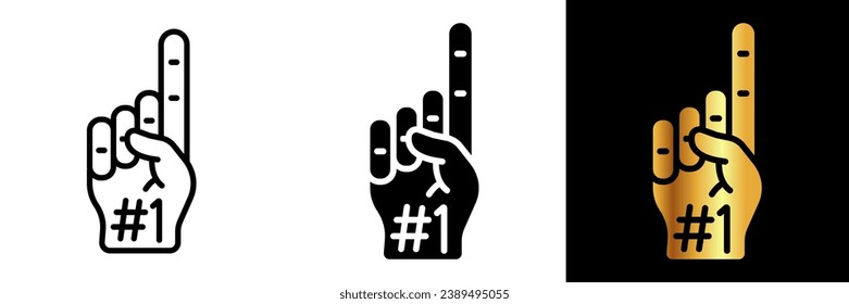 The Foam Finger icon is a spirited symbol of fan enthusiasm and support in sports events and concerts.