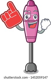 Foam finger immersion blender in the cartoon shape