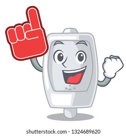Foam finger interior urinal in the a character
