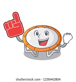 Foam finger isolate on trampoline transparent shape mascot