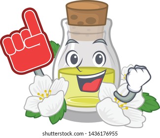 Foam finger jasmine oil isolated in the cartoon