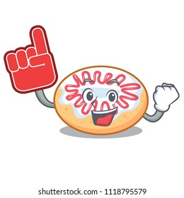 Foam finger jelly donut mascot cartoon