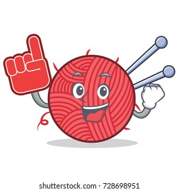 Foam finger knitting character cartoon style