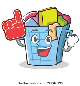 Foam finger laundry basket character cartoon