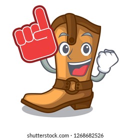 Foam finger leather cowboy boots shape cartoon funny