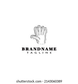 foam finger logo cartoon icon design template black modern isolated vector illustration