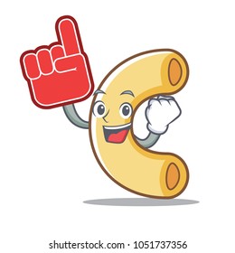 Foam finger macaroni mascot cartoon style