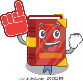 Foam finger magic spell book in shape mascot