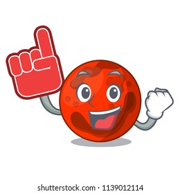 Foam finger mars planet mascot cartoon