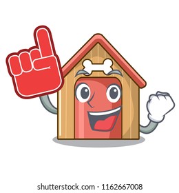 Foam finger mascot dog house of wood home