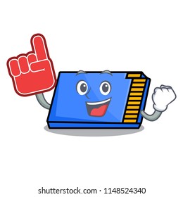 Foam finger memory card mascot cartoon