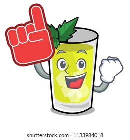 Foam finger mint julep mascot cartoon