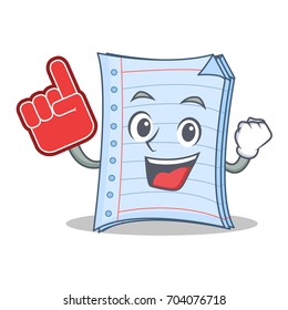 Foam finger notebook character cartoon design