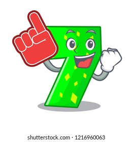 Foam finger number seven isolated on the mascot