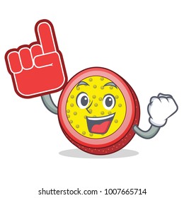 Foam finger passion fruit mascot cartoon