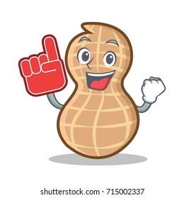 Foam finger peanut character cartoon style