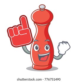 Foam finger pepper mill character cartoon