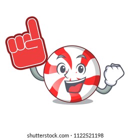 Foam finger peppermint candy mascot cartoon