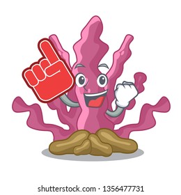 Foam finger pink seaweed in the mascot aquarium