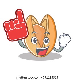 Foam finger pistachio nut mascot cartoon